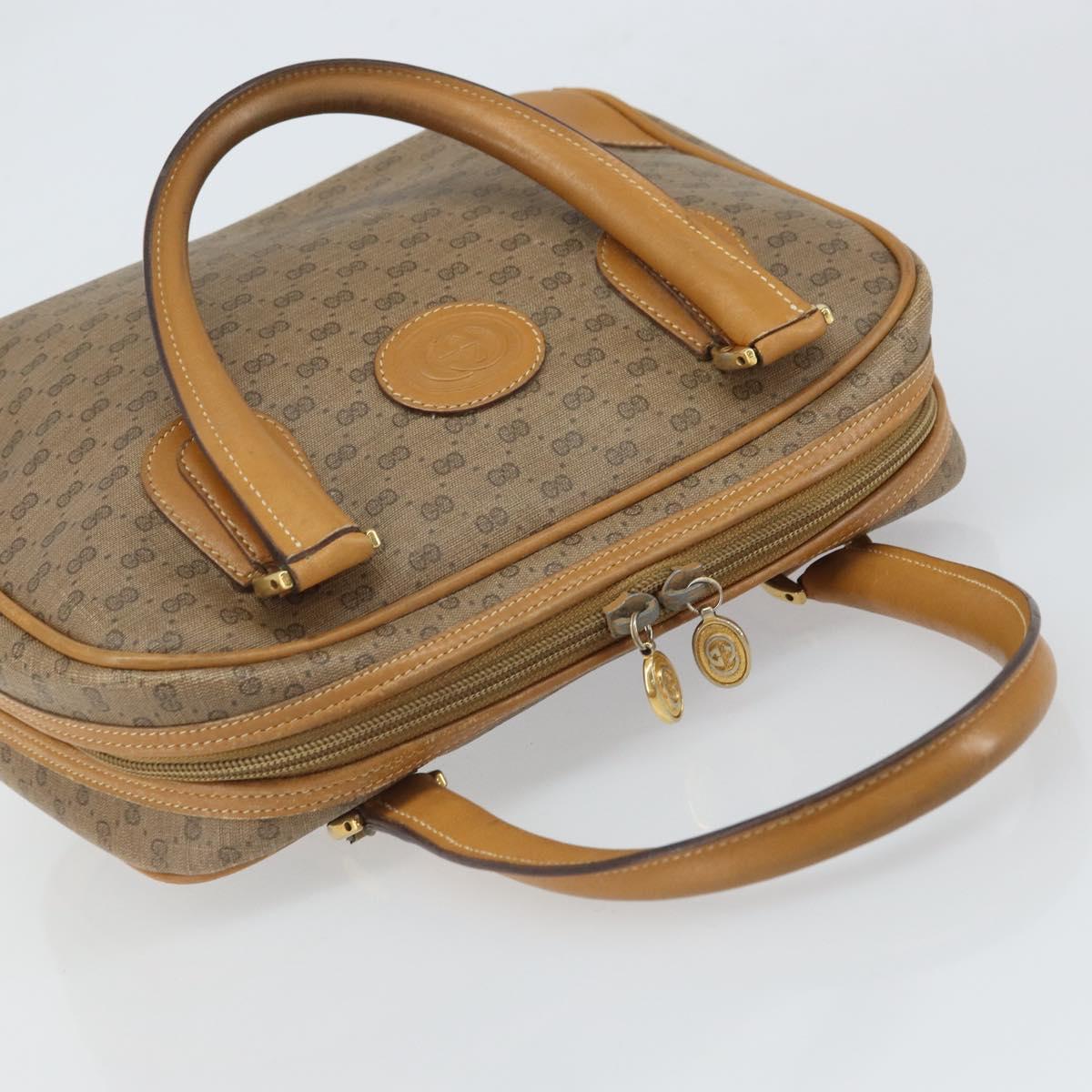 GUCCI Micro GG Supreme Hand Bag PVC Beige Gold 000 39 0090 Auth 163590