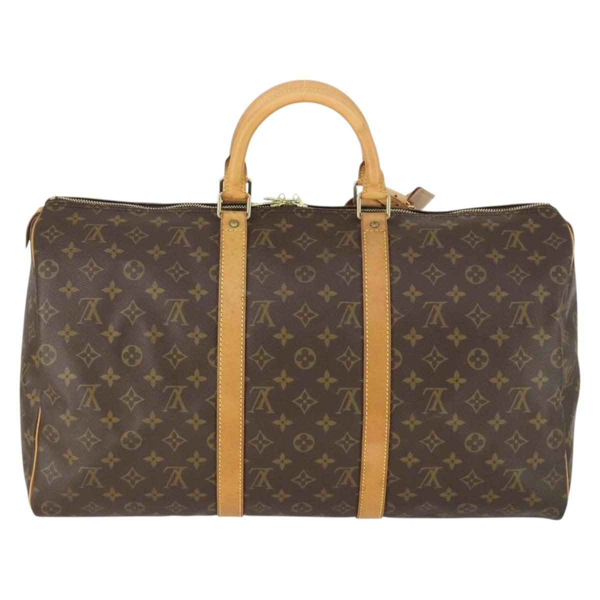LOUIS VUITTON Monogram Keepall 50 Boston Bag M41426 LV Auth 163595V