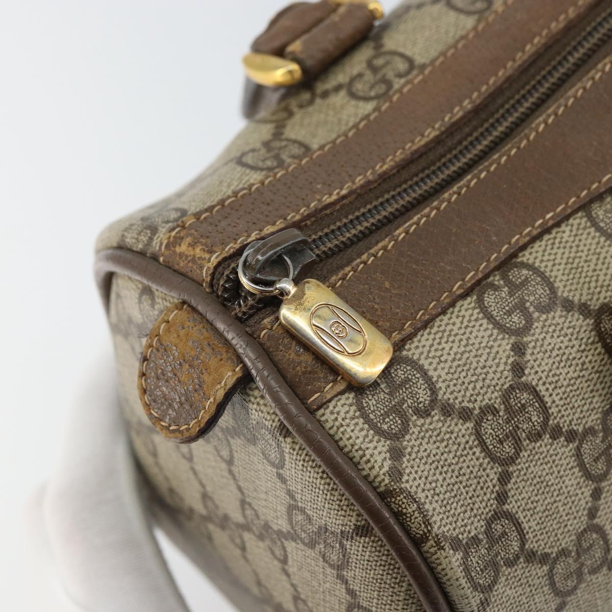GUCCI GG Supreme Web Sherry Line Boston Bag PVC Beige Gold 39 02 006 Auth 163597