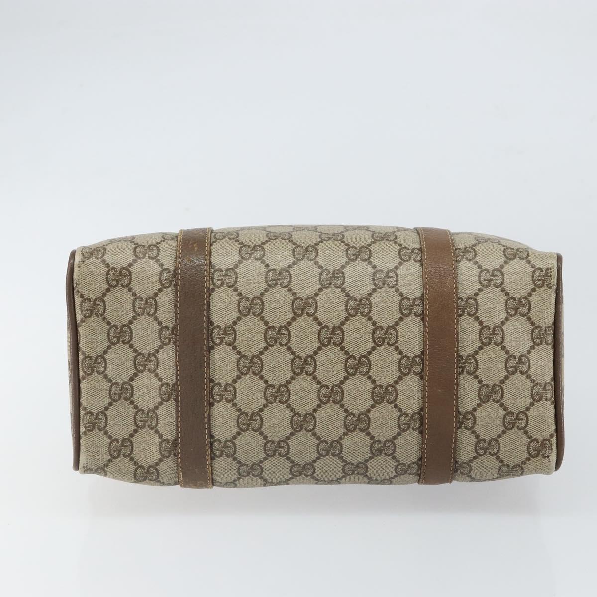GUCCI GG Supreme Web Sherry Line Boston Bag PVC Beige Gold 39 02 006 Auth 163597