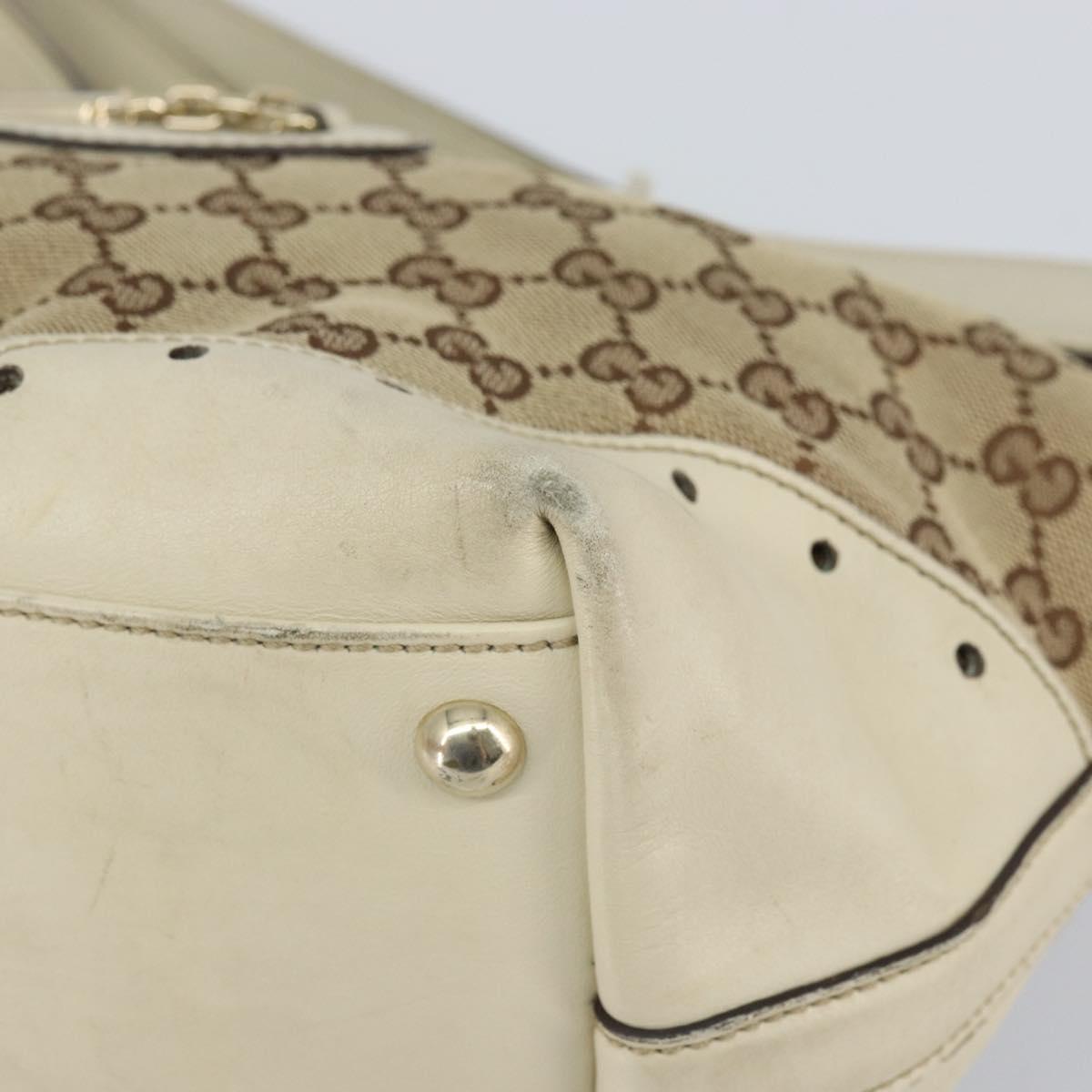 GUCCI GG Canvas Tote Bag Beige Gold 145993 Auth 163599