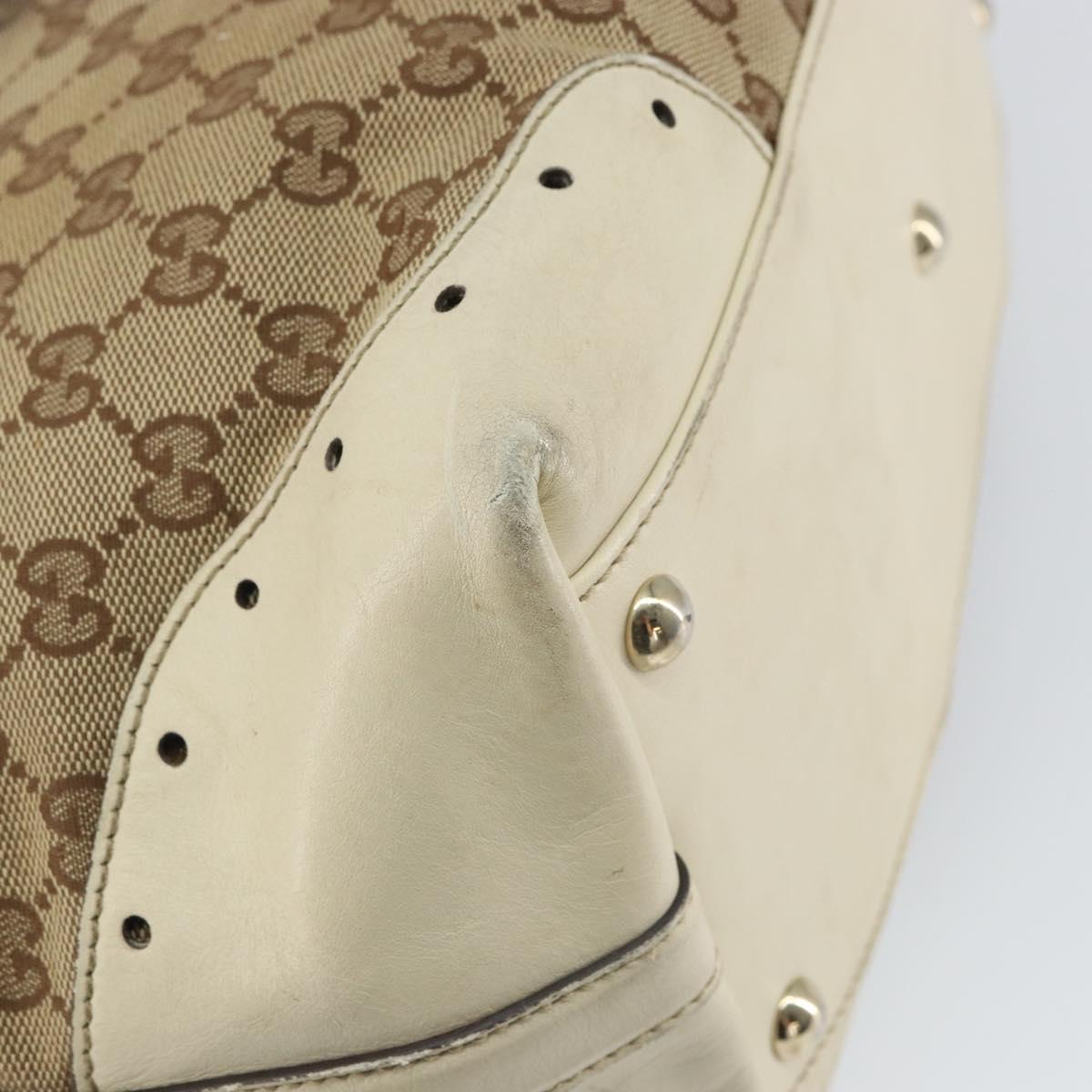 GUCCI GG Canvas Tote Bag Beige Gold 145993 Auth 163599