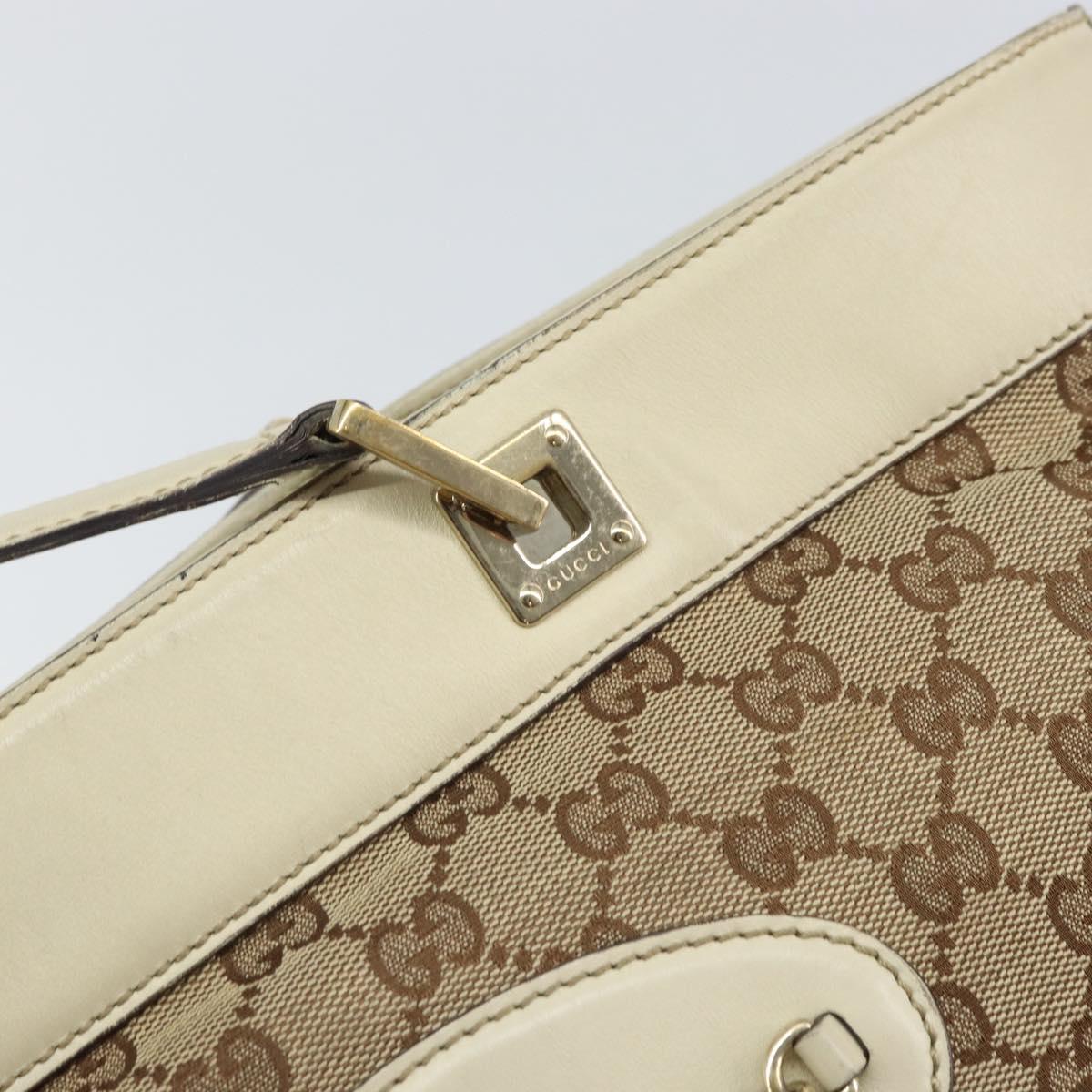 GUCCI GG Canvas Tote Bag Beige Gold 145993 Auth 163599