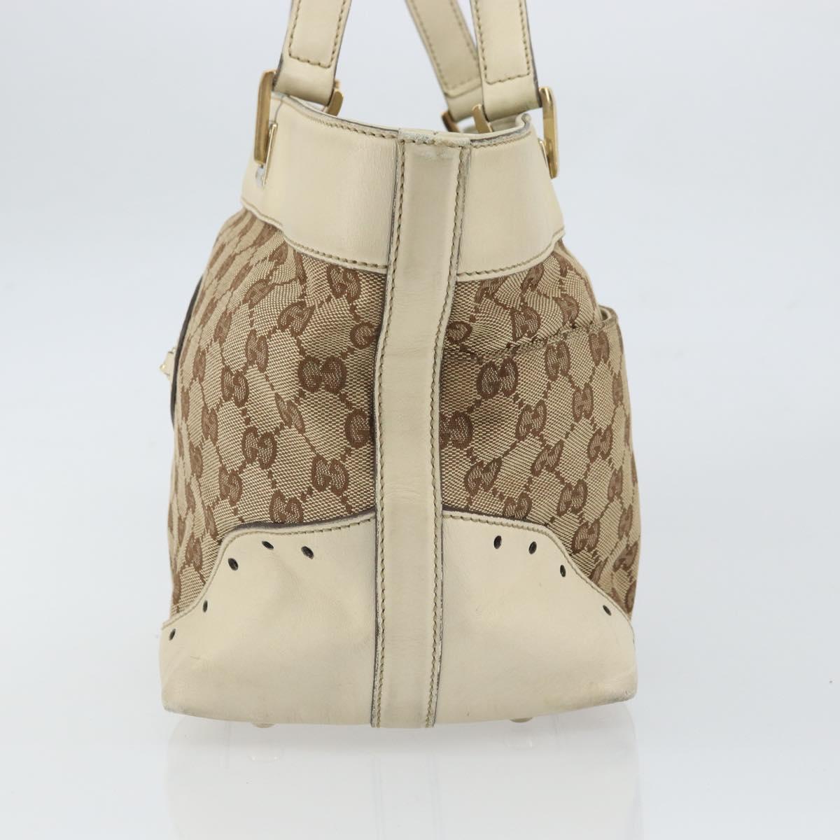 GUCCI GG Canvas Tote Bag Beige Gold 145993 Auth 163599