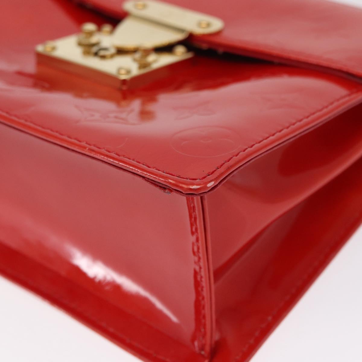 LOUIS VUITTON Monogram Vernis Spring Street Hand Bag Red M91135 Auth 163602