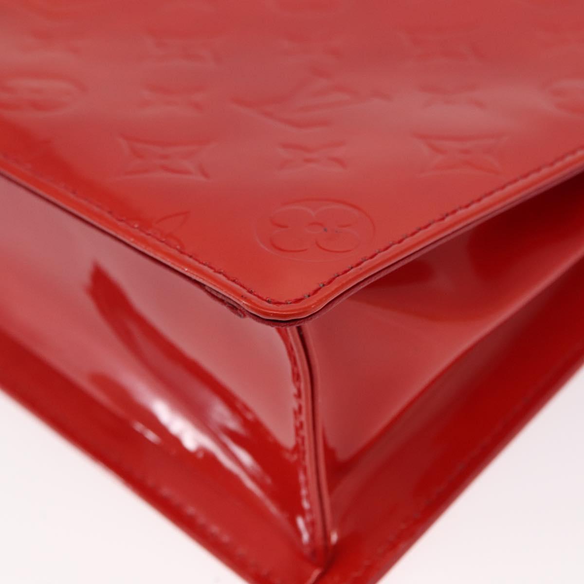 LOUIS VUITTON Monogram Vernis Spring Street Hand Bag Red M91135 Auth 163602