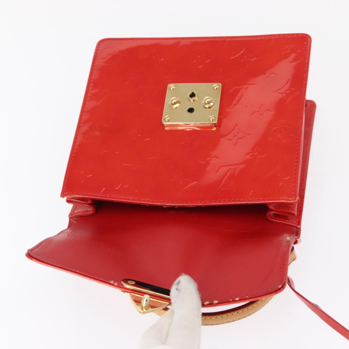 LOUIS VUITTON Monogram Vernis Spring Street Hand Bag Red M91135 Auth 163602