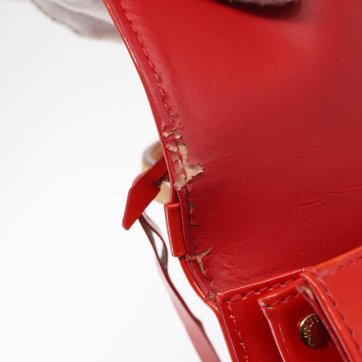 LOUIS VUITTON Monogram Vernis Spring Street Hand Bag Red M91135 Auth 163602