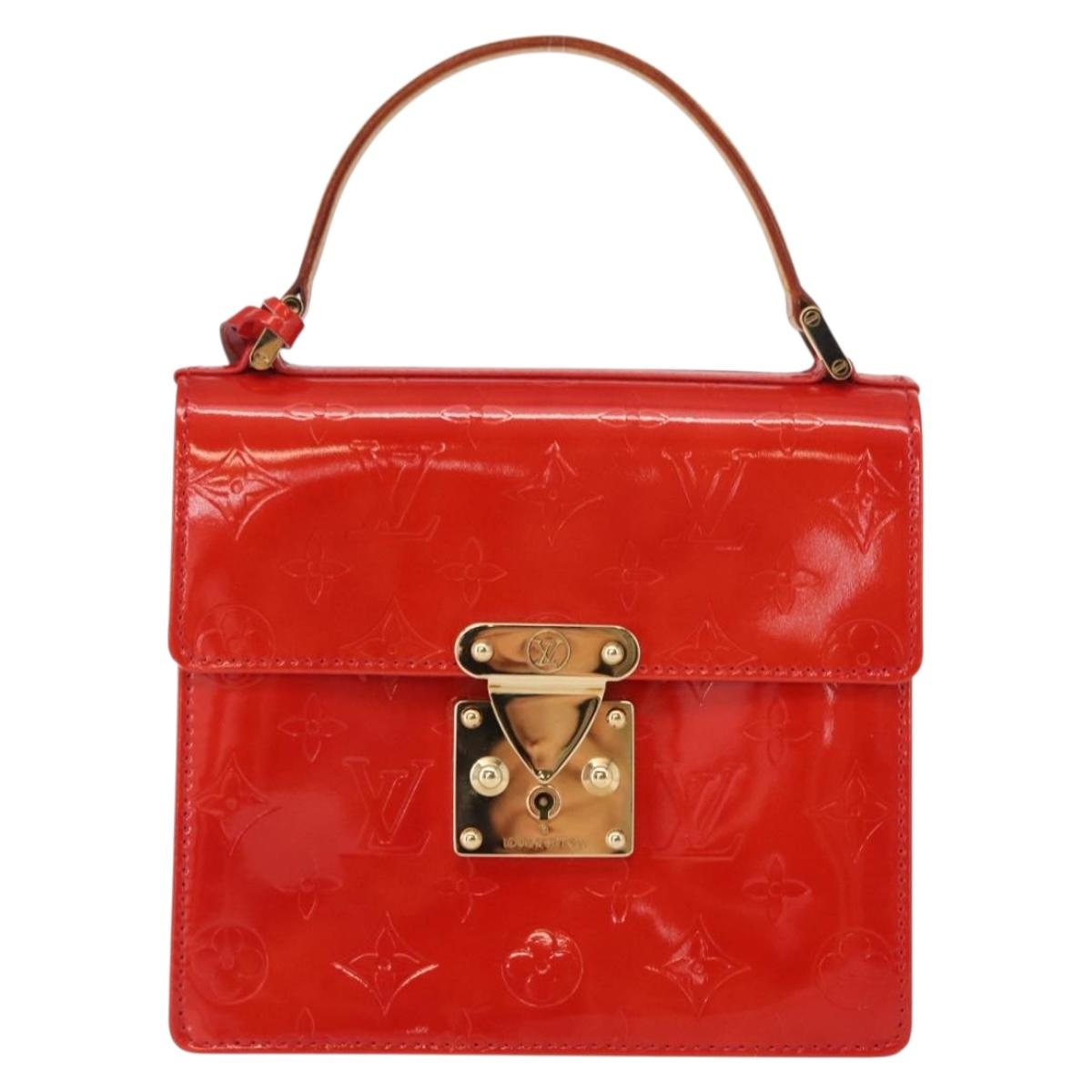 LOUIS VUITTON Monogram Vernis Spring Street Hand Bag Red M91135 Auth 163602