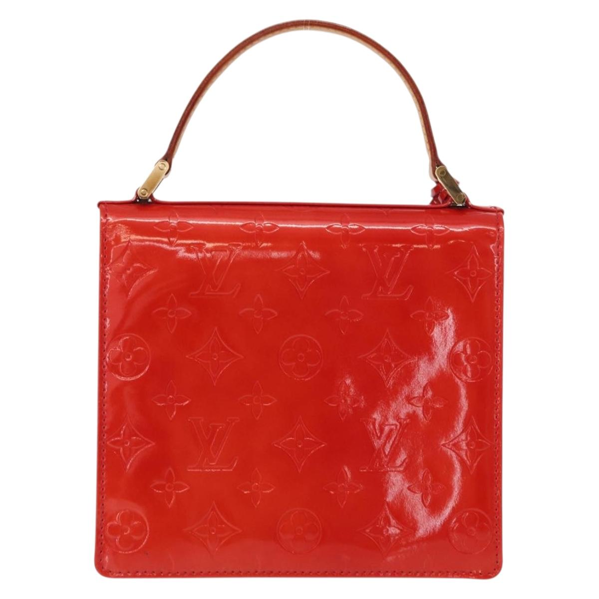 LOUIS VUITTON Monogram Vernis Spring Street Hand Bag Red M91135 Auth 163602
