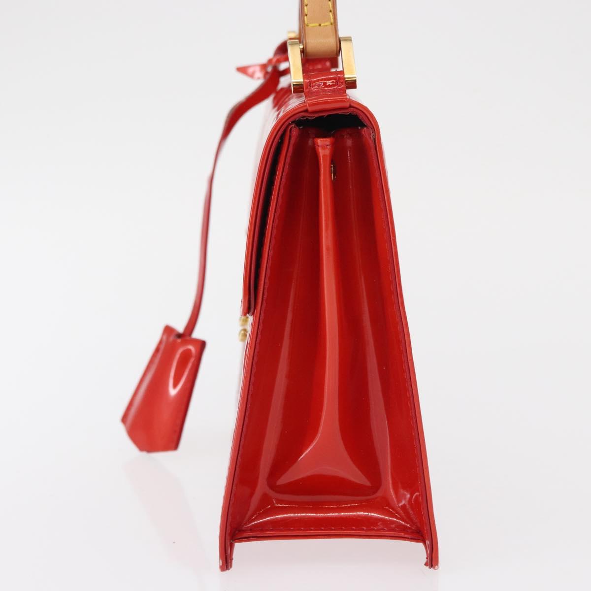 LOUIS VUITTON Monogram Vernis Spring Street Hand Bag Red M91135 Auth 163602