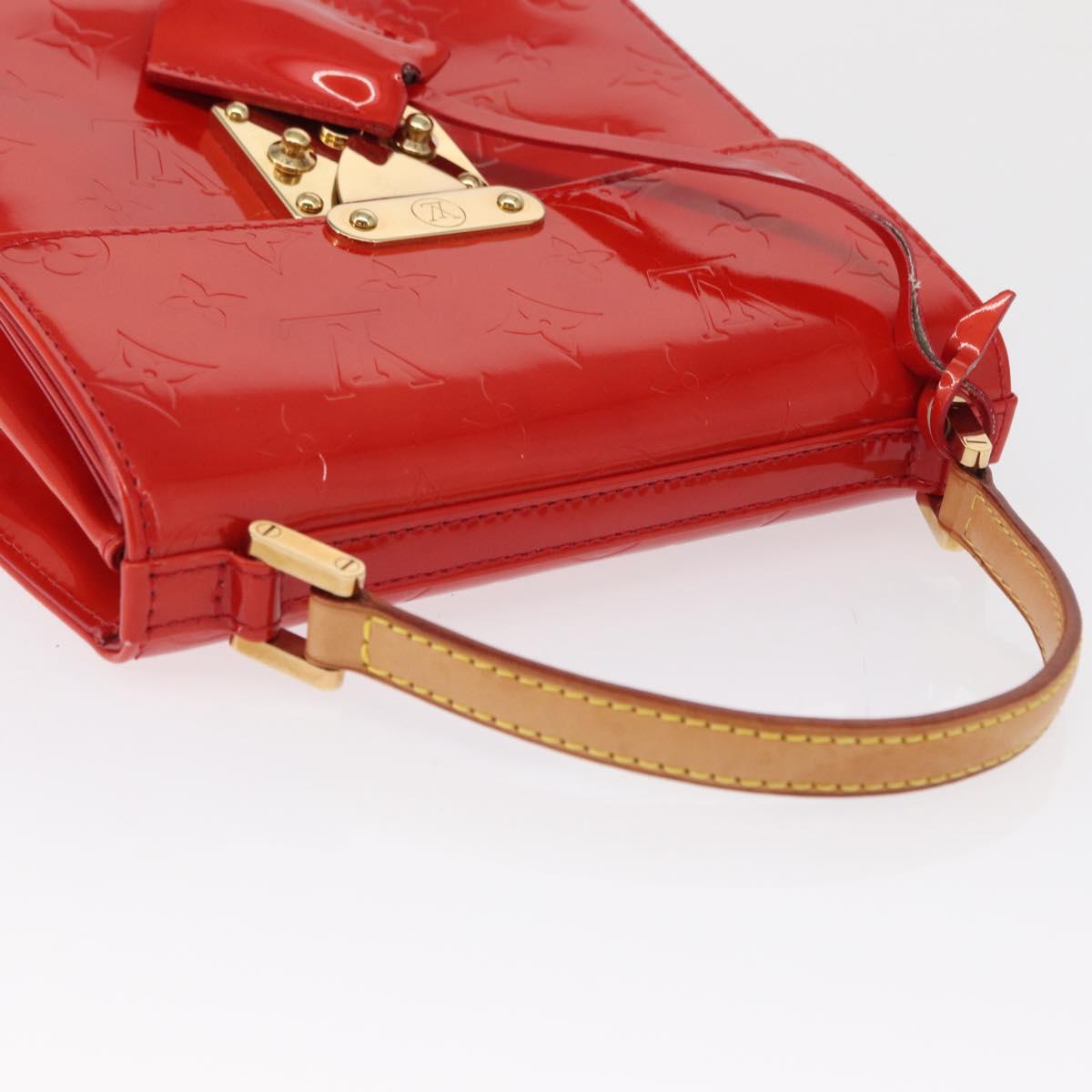 LOUIS VUITTON Monogram Vernis Spring Street Hand Bag Red M91135 Auth 163602