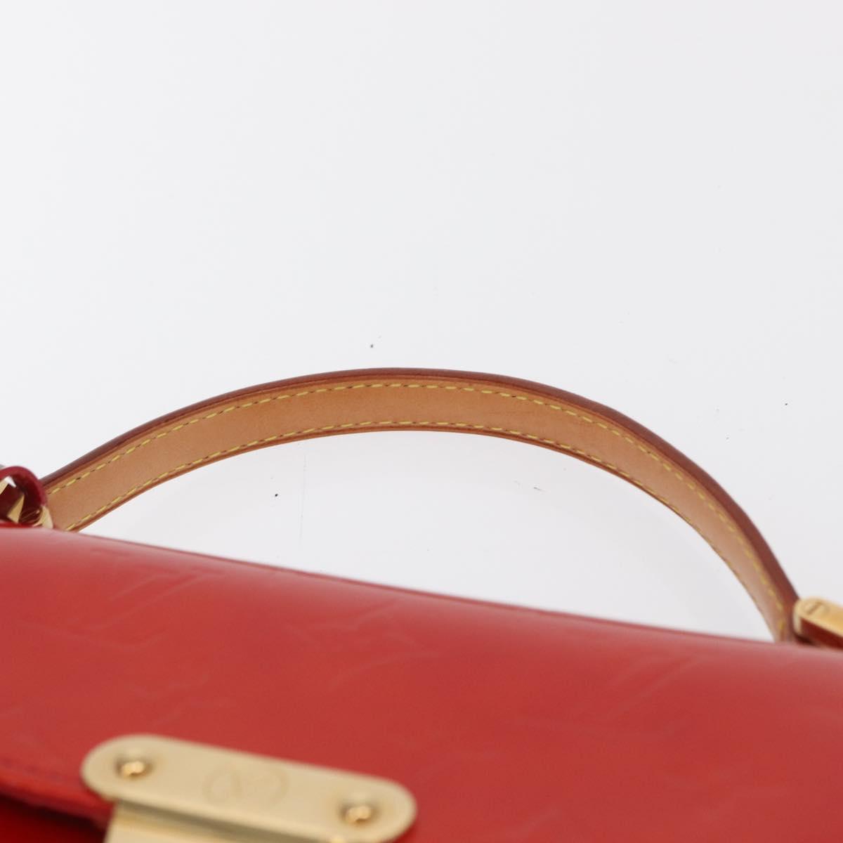 LOUIS VUITTON Monogram Vernis Spring Street Hand Bag Red M91135 Auth 163602