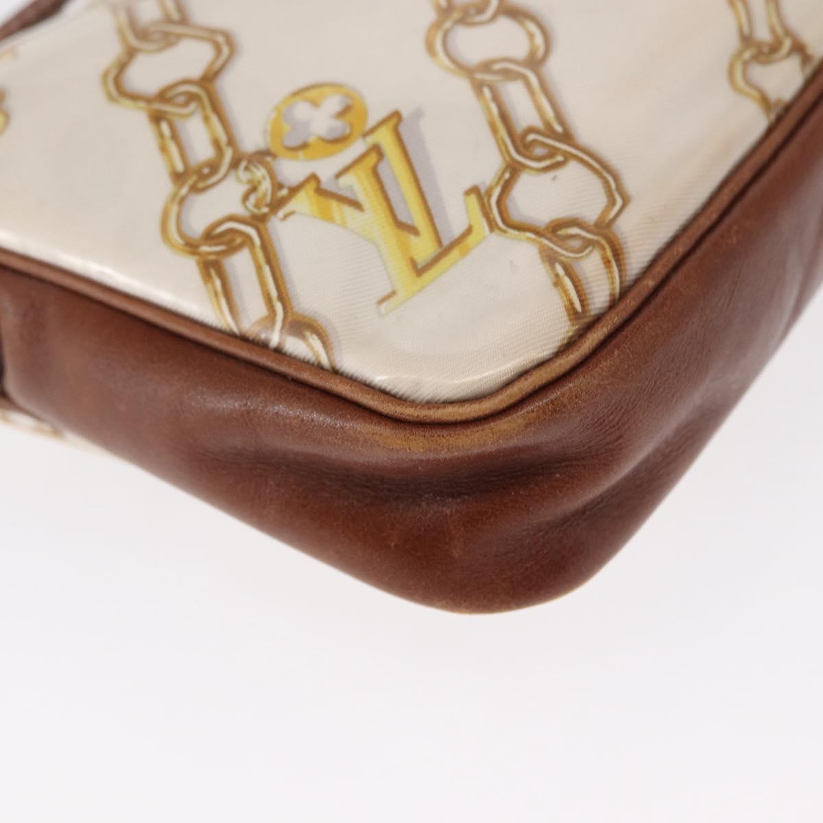 LOUIS VUITTON Monogram Charm Pochette Accessoires Pouch White M95161 Auth 163623
