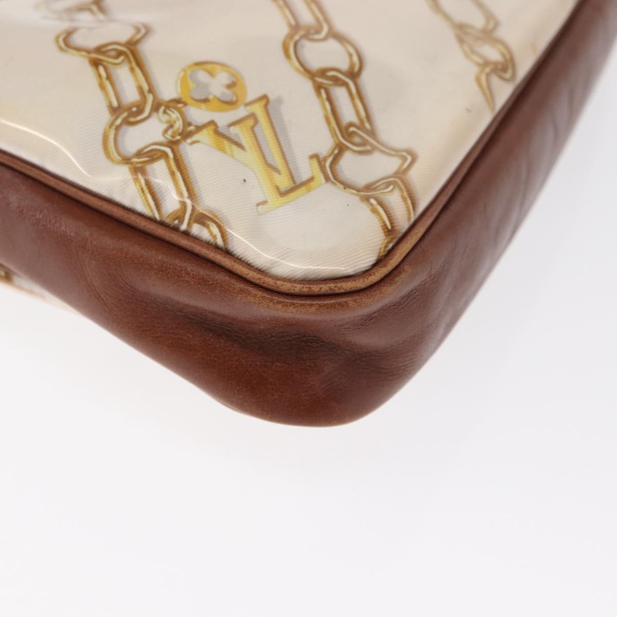 LOUIS VUITTON Monogram Charm Pochette Accessoires Pouch White M95161 Auth 163623