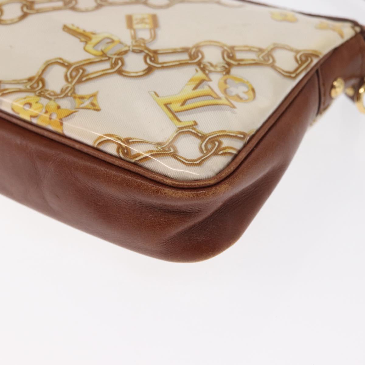 LOUIS VUITTON Monogram Charm Pochette Accessoires Pouch White M95161 Auth 163623