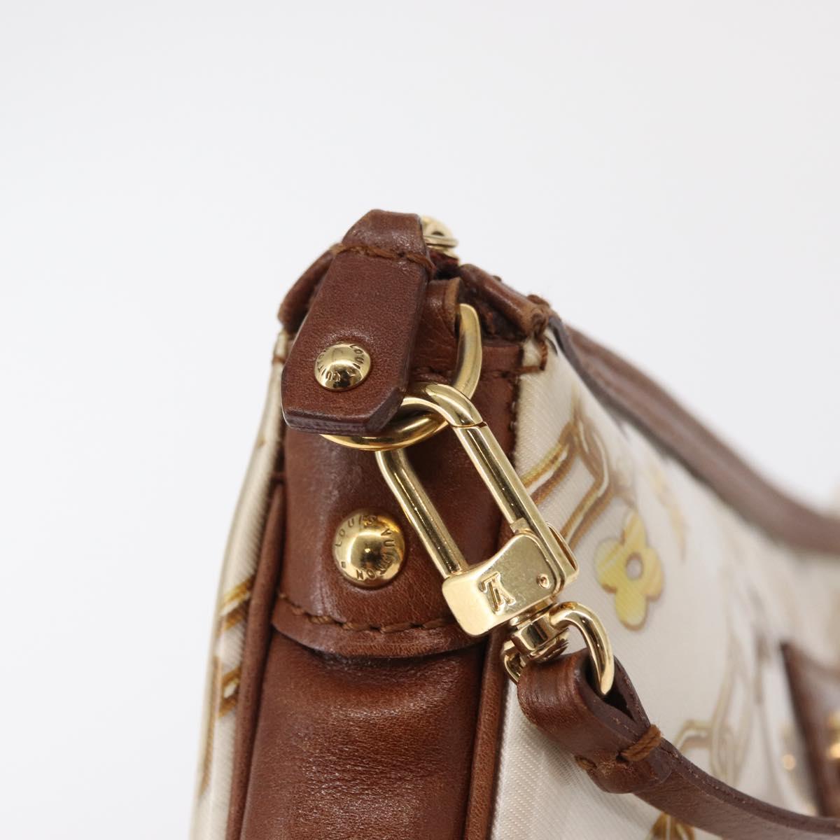 LOUIS VUITTON Monogram Charm Pochette Accessoires Pouch White M95161 Auth 163623