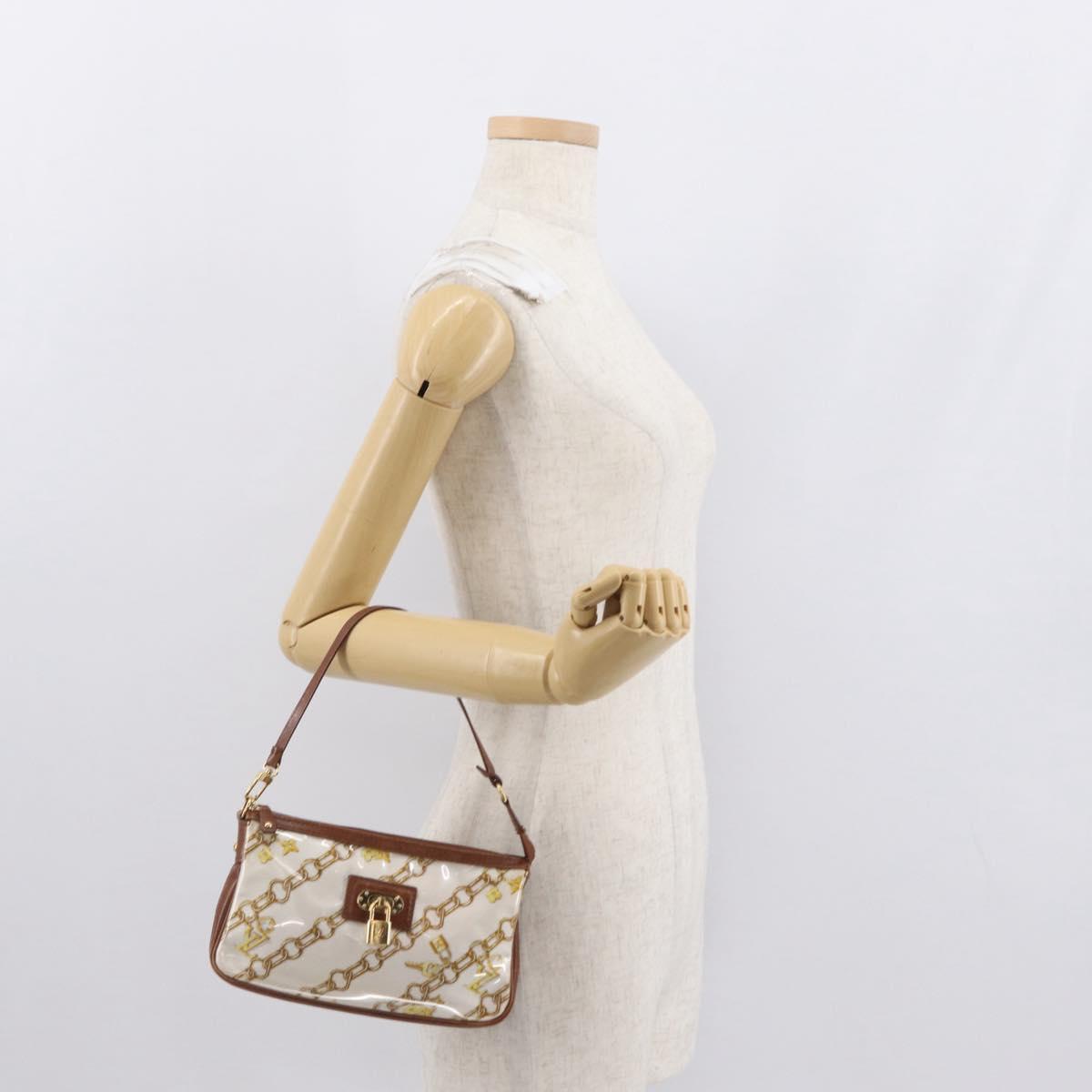 LOUIS VUITTON Monogram Charm Pochette Accessoires Pouch White M95161 Auth 163623