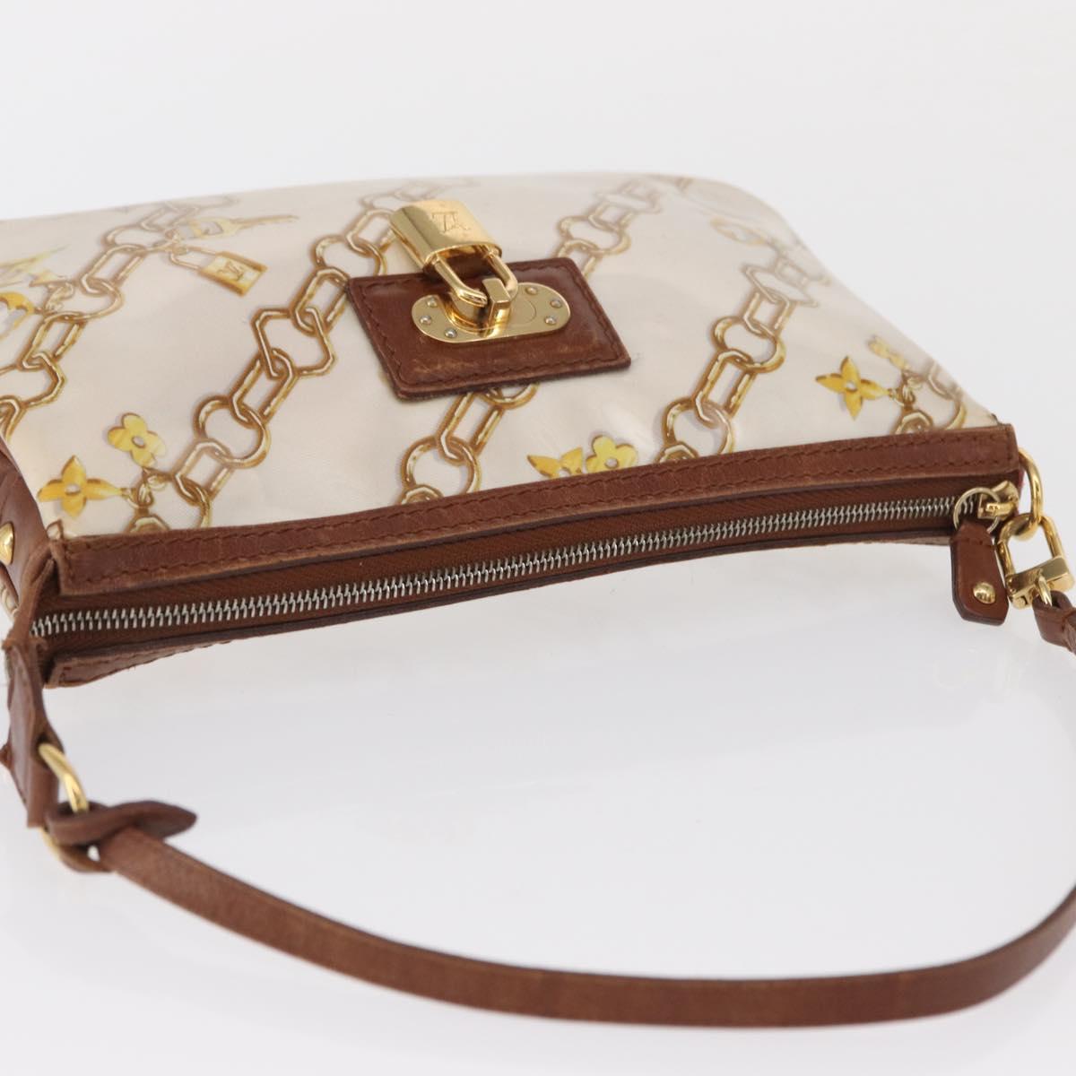 LOUIS VUITTON Monogram Charm Pochette Accessoires Pouch White M95161 Auth 163623