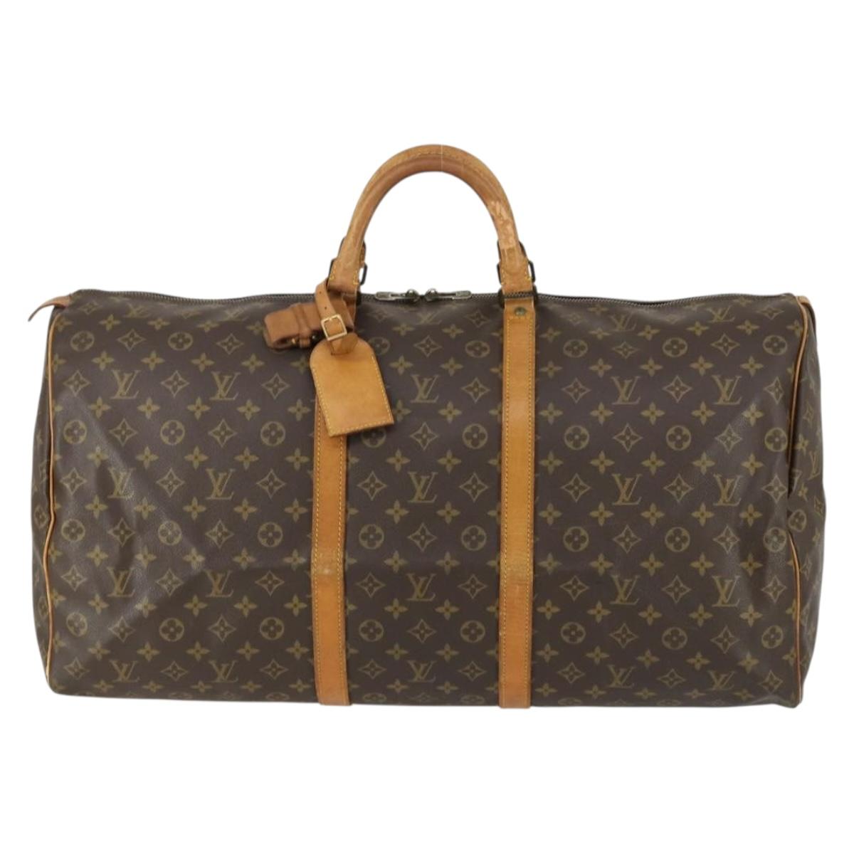 LOUIS VUITTON Monogram Keepall 60 Boston Bag M41422 LV Auth 163627