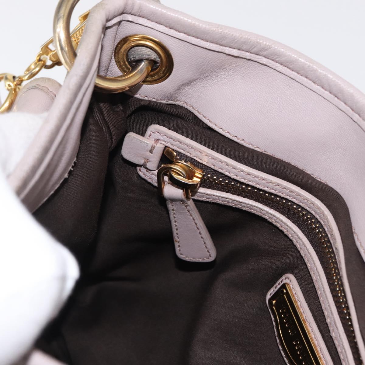 Miu Miu Matelasse Shoulder Bag Leather Pink Gold Auth 163628