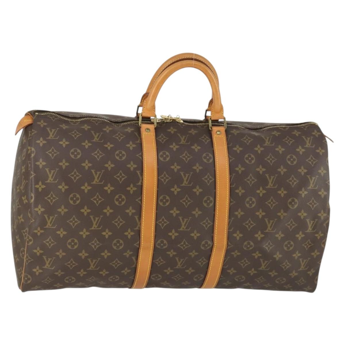 LOUIS VUITTON Monogram Keepall 55 Boston Bag M41424 LV Auth 163632