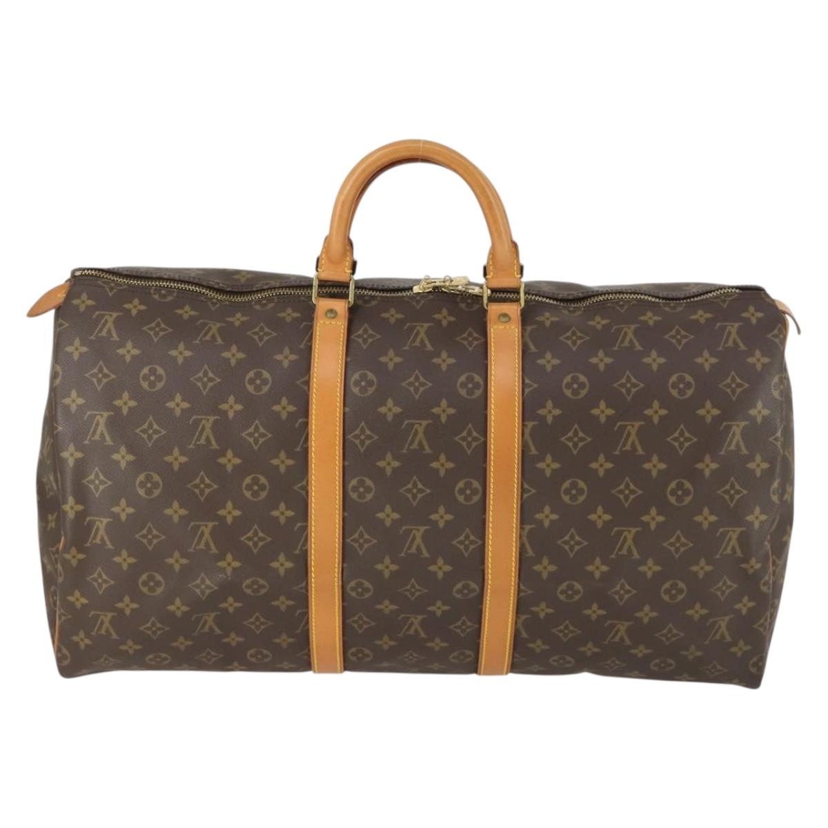 LOUIS VUITTON Monogram Keepall 55 Boston Bag M41424 LV Auth 163632