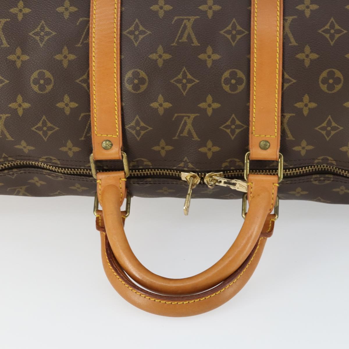 LOUIS VUITTON Monogram Keepall 55 Boston Bag M41424 LV Auth 163632