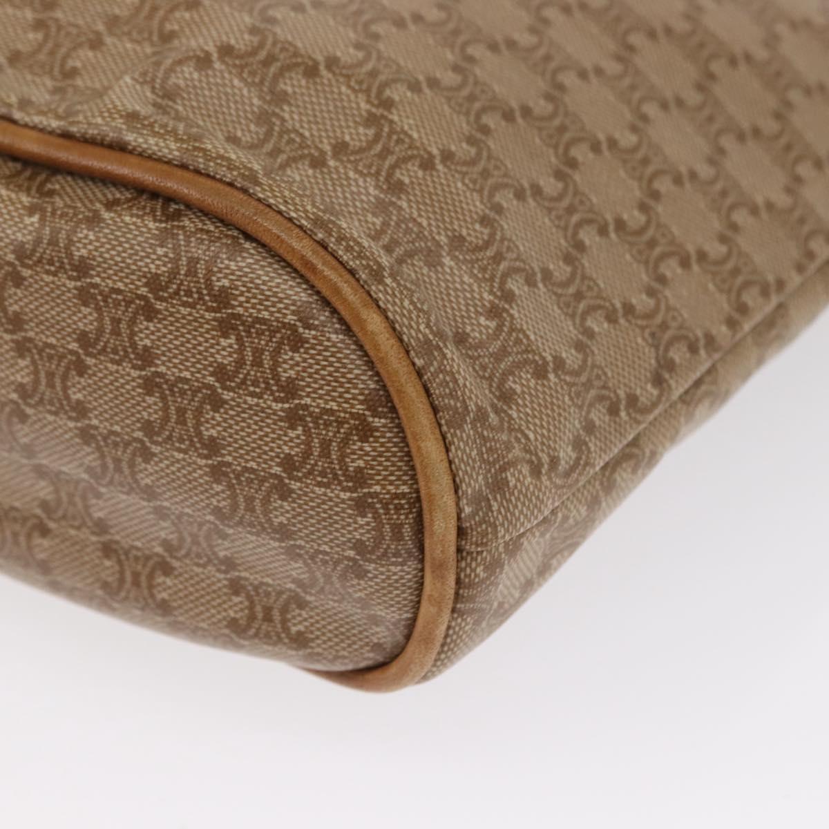 CELINE Macadam Canvas Hand Bag PVC Beige Gold Auth 163635