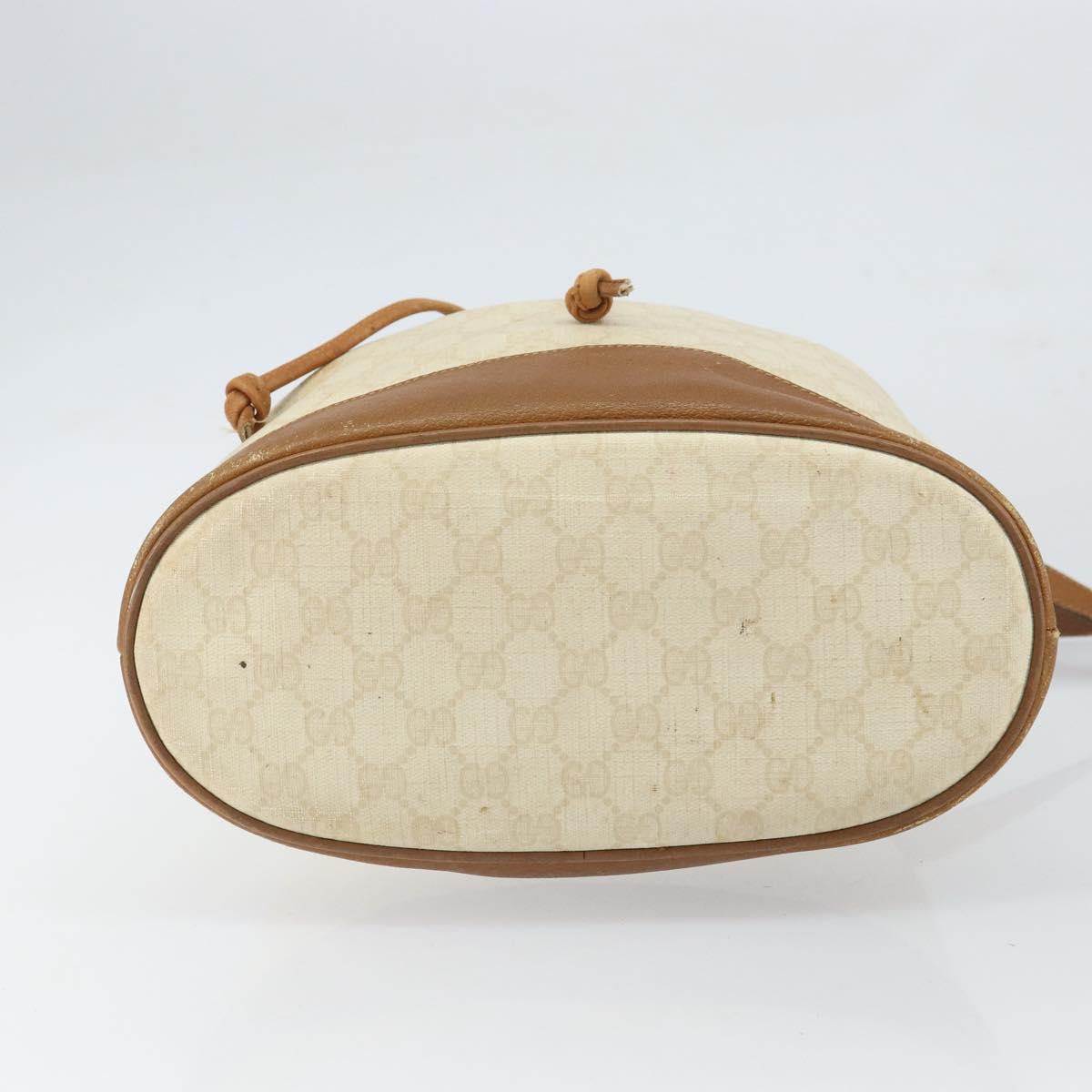 GUCCI GG Supreme Shoulder Bag PVC White Gold 41 02 085 Auth 163636