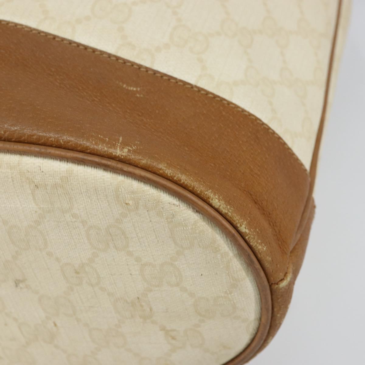 GUCCI GG Supreme Shoulder Bag PVC White Gold 41 02 085 Auth 163636