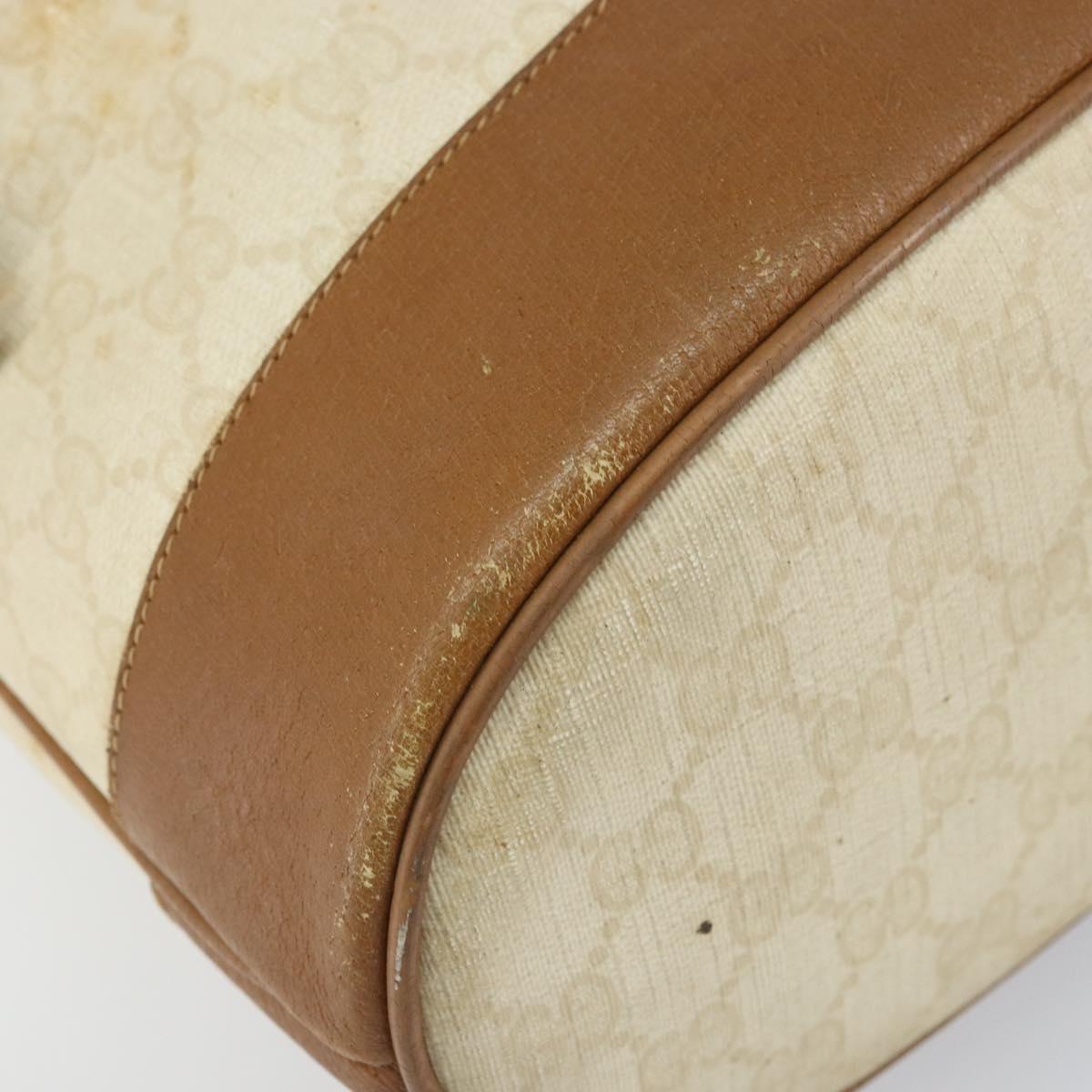 GUCCI GG Supreme Shoulder Bag PVC White Gold 41 02 085 Auth 163636