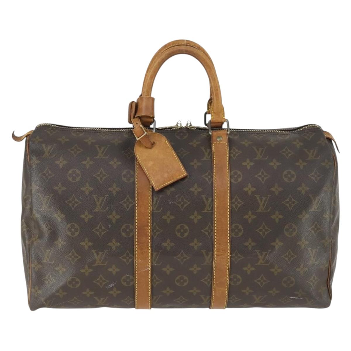 LOUIS VUITTON Monogram Keepall 45 Boston Bag M41428 LV Auth 163637