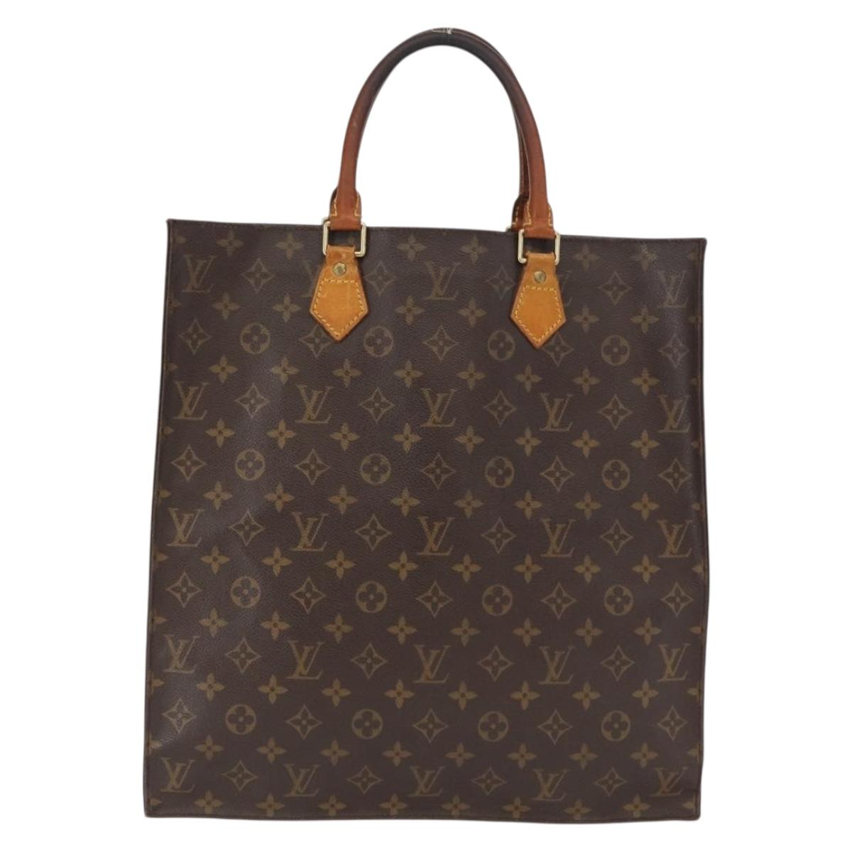 LOUIS VUITTON Monogram Sac Plat Hand Bag M51140 LV Auth 163638