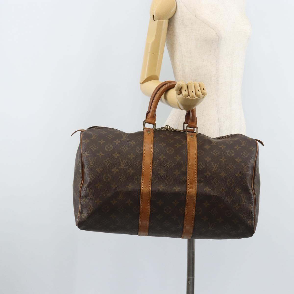 LOUIS VUITTON Monogram Keepall 45 Boston Bag M41428 LV Auth 163647