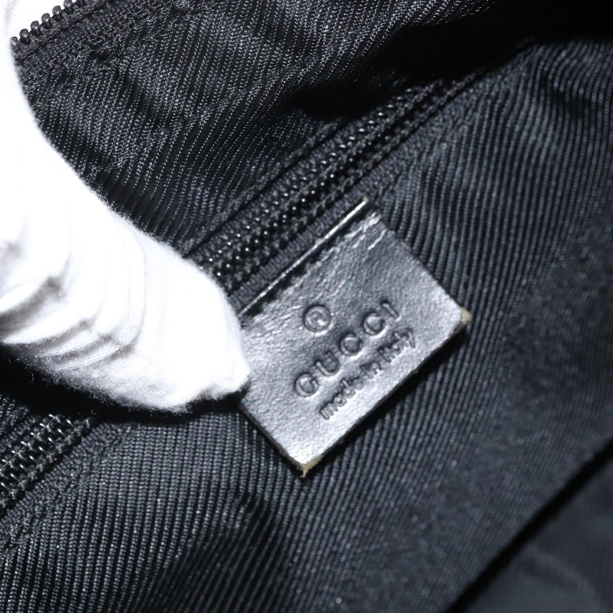 GUCCI GG Canvas Shoulder Bag Black Silver 35098 Auth 163650