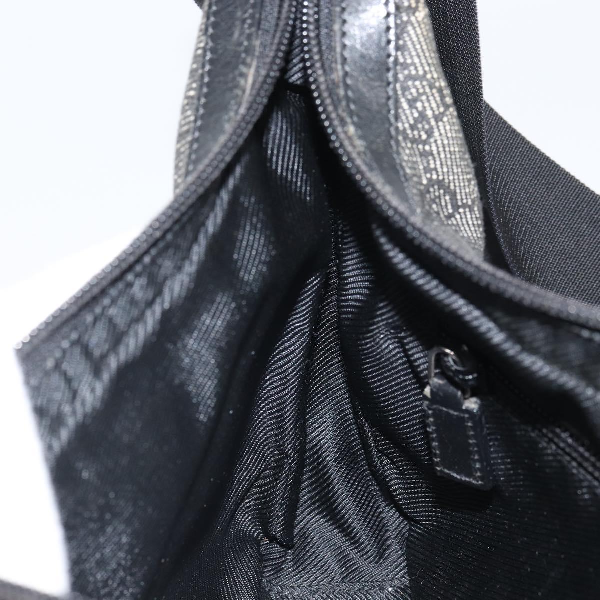 GUCCI GG Canvas Shoulder Bag Black Silver 35098 Auth 163650