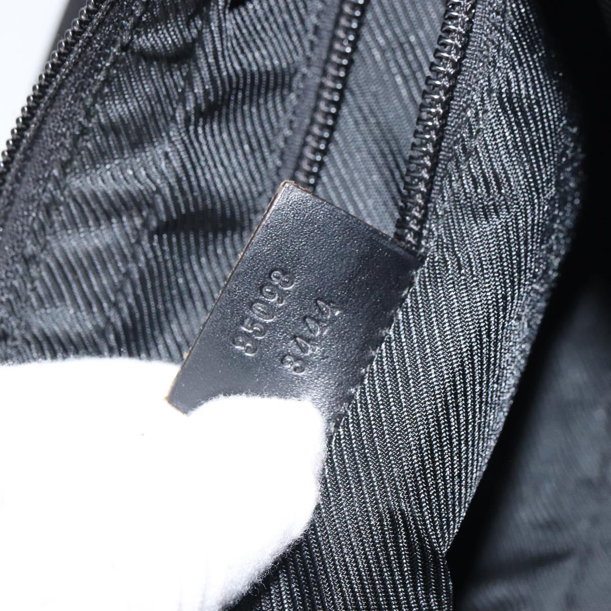 GUCCI GG Canvas Shoulder Bag Black Silver 35098 Auth 163650