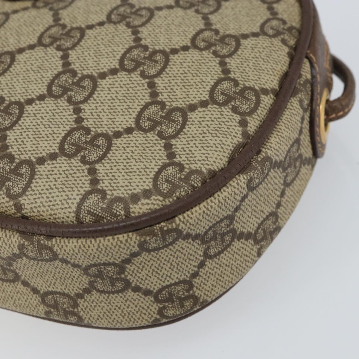 GUCCI GG Supreme Web Sherry Line Bag PVC Beige Gold 007 58 6112 1030 Auth 163653