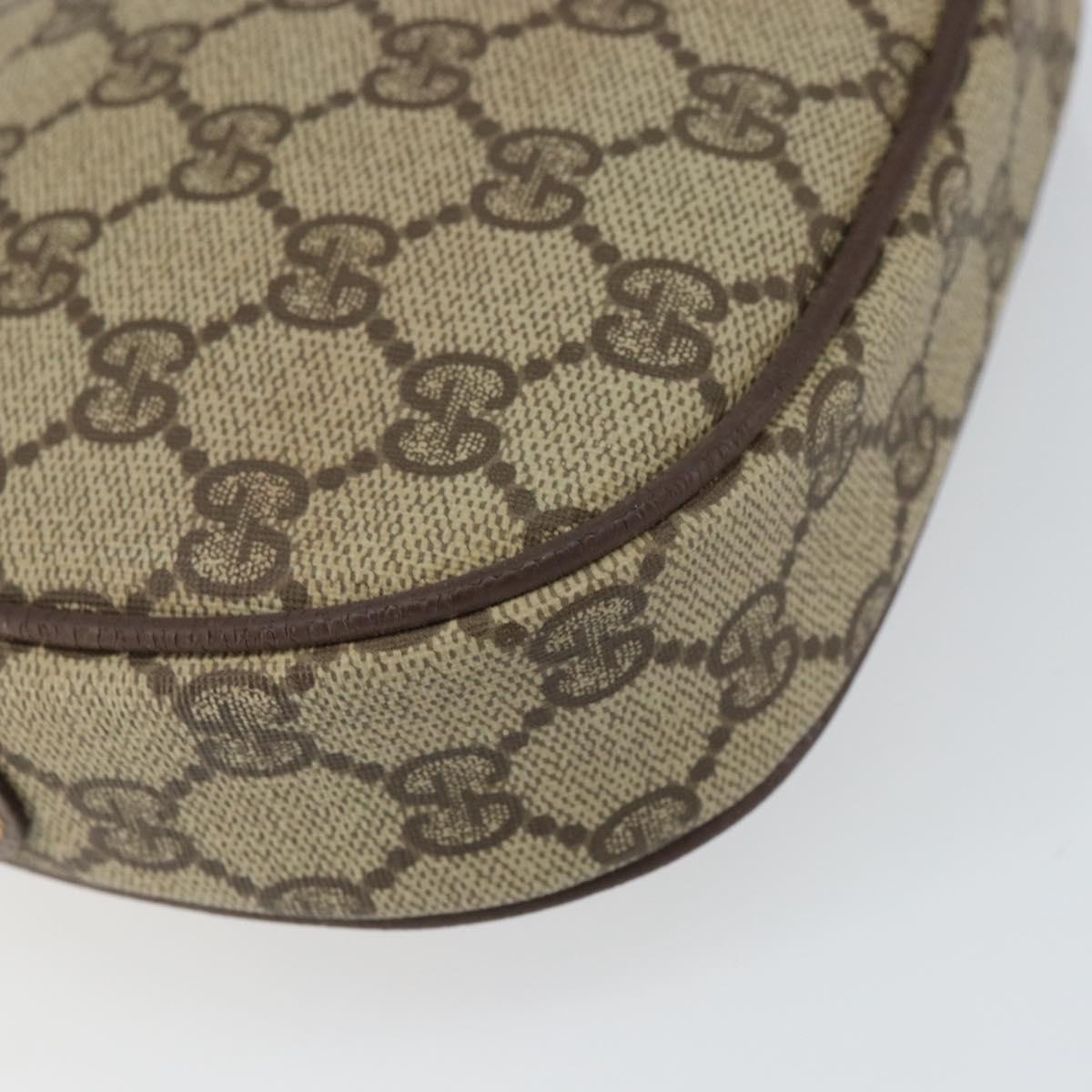 GUCCI GG Supreme Web Sherry Line Bag PVC Beige Gold 007 58 6112 1030 Auth 163653