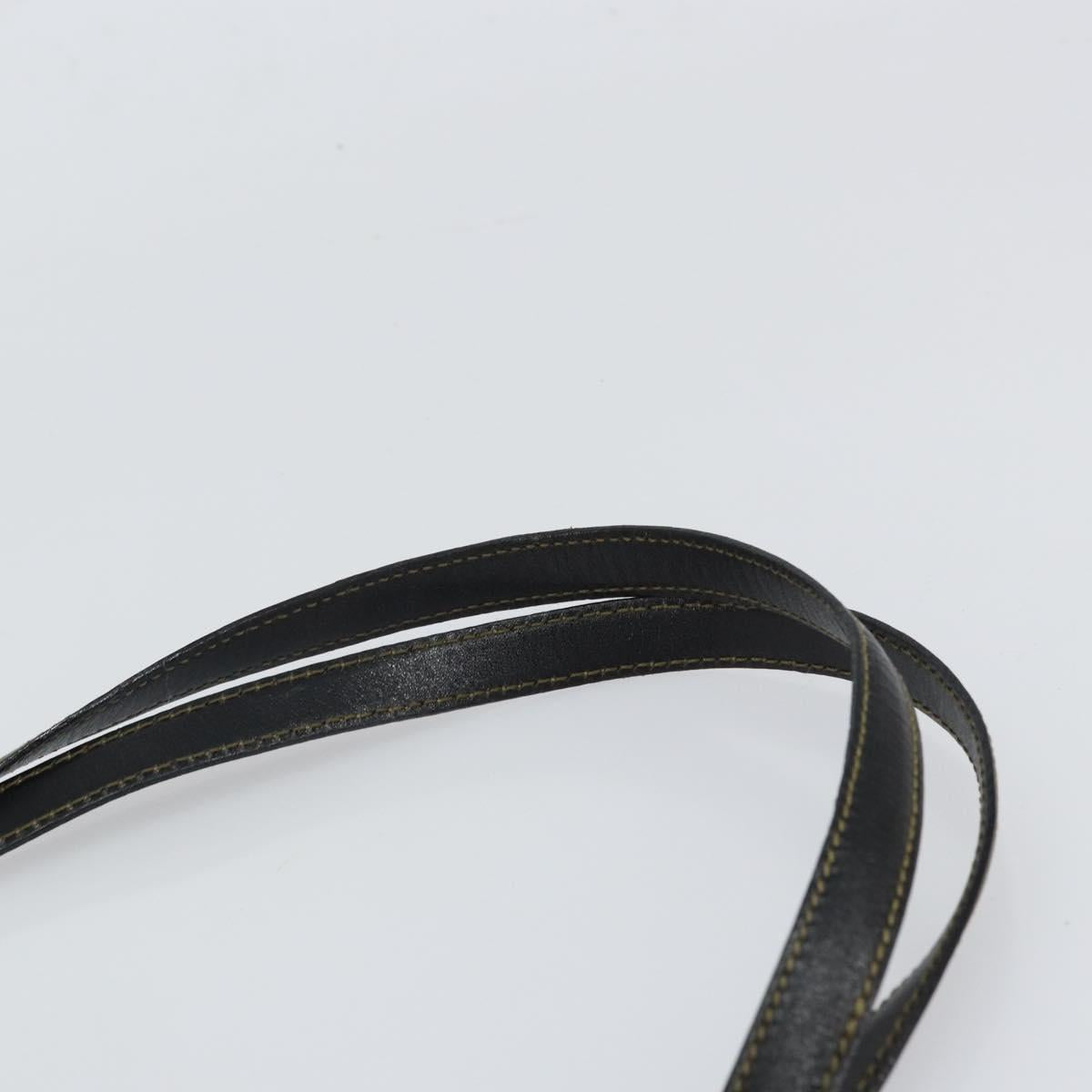 FENDI Zucca Canvas Shoulder Bag Black Brown Auth 163660