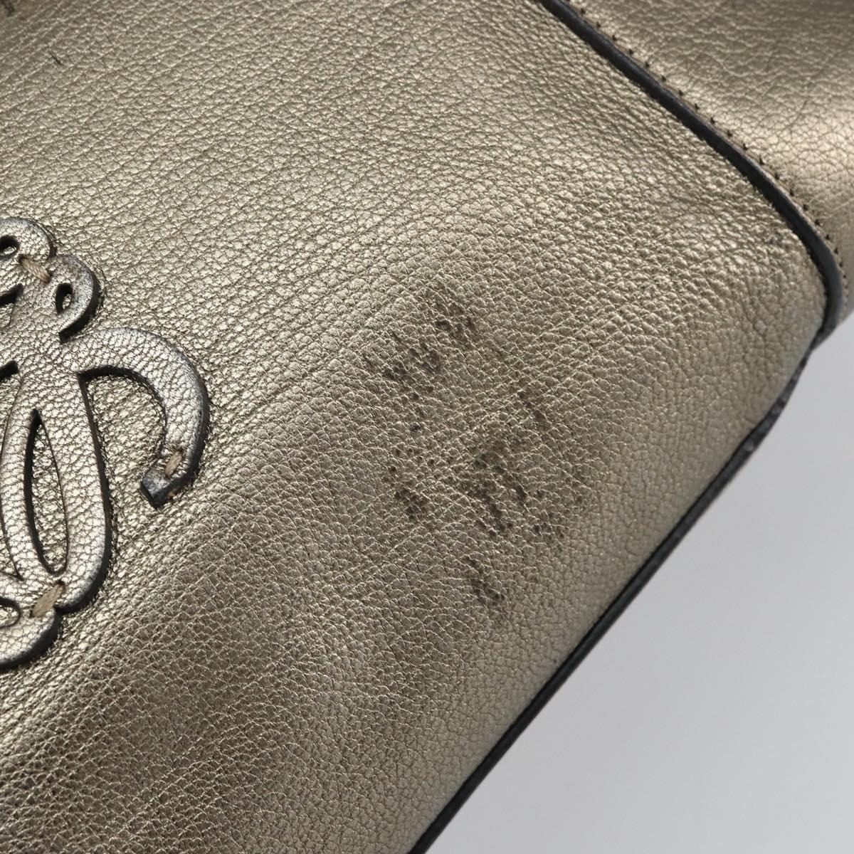 LOEWE Anagram Amazona 36 Hand Bag Leather Gold Auth 163663