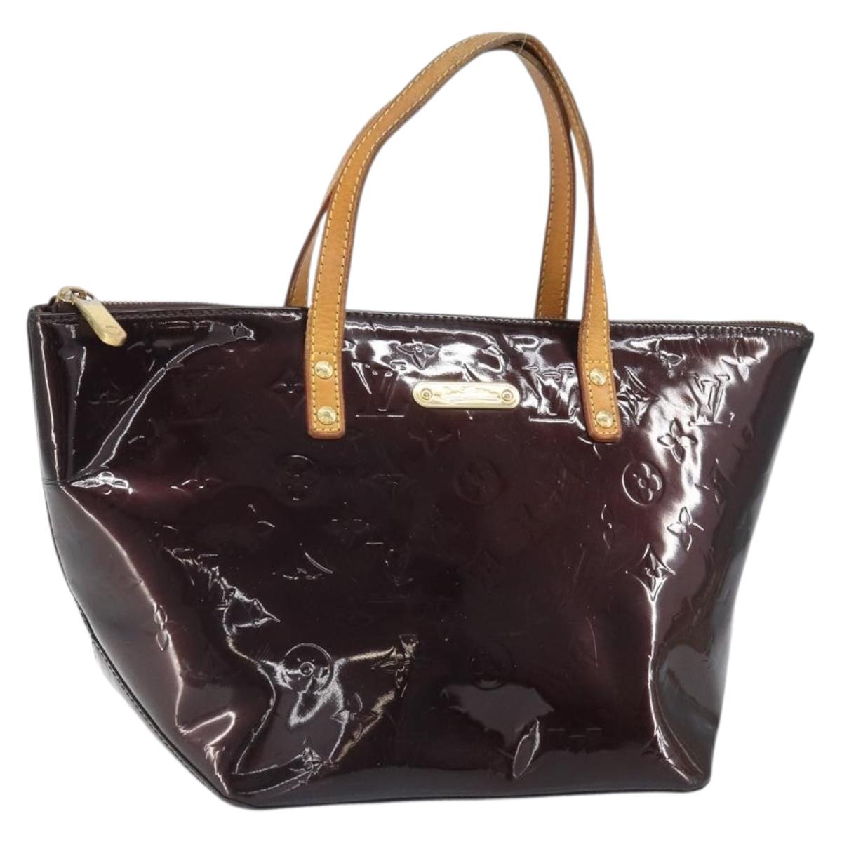 LOUIS VUITTON Monogram Vernis Bellevue PM Hand Bag Amarante M93585 Auth 163665