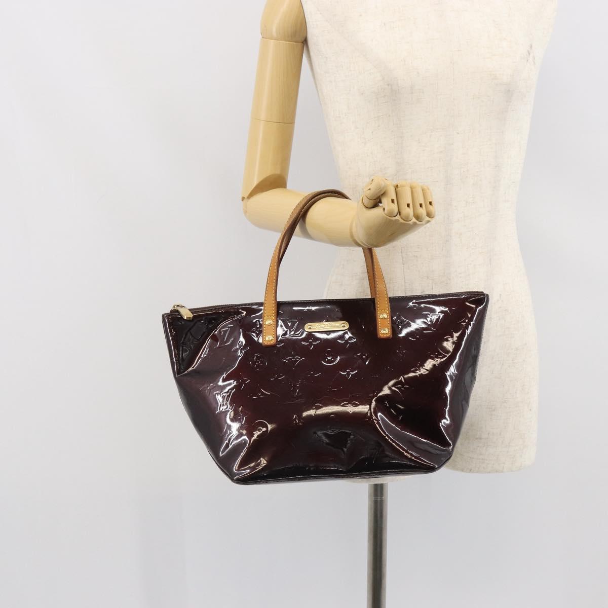 LOUIS VUITTON Monogram Vernis Bellevue PM Hand Bag Amarante M93585 Auth 163665