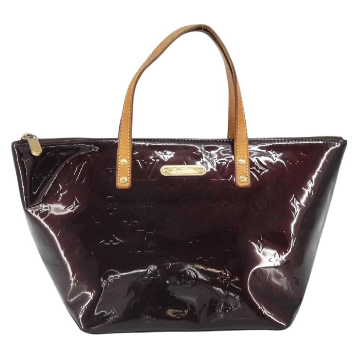 LOUIS VUITTON Monogram Vernis Bellevue PM Hand Bag Amarante M93585 Auth 163665