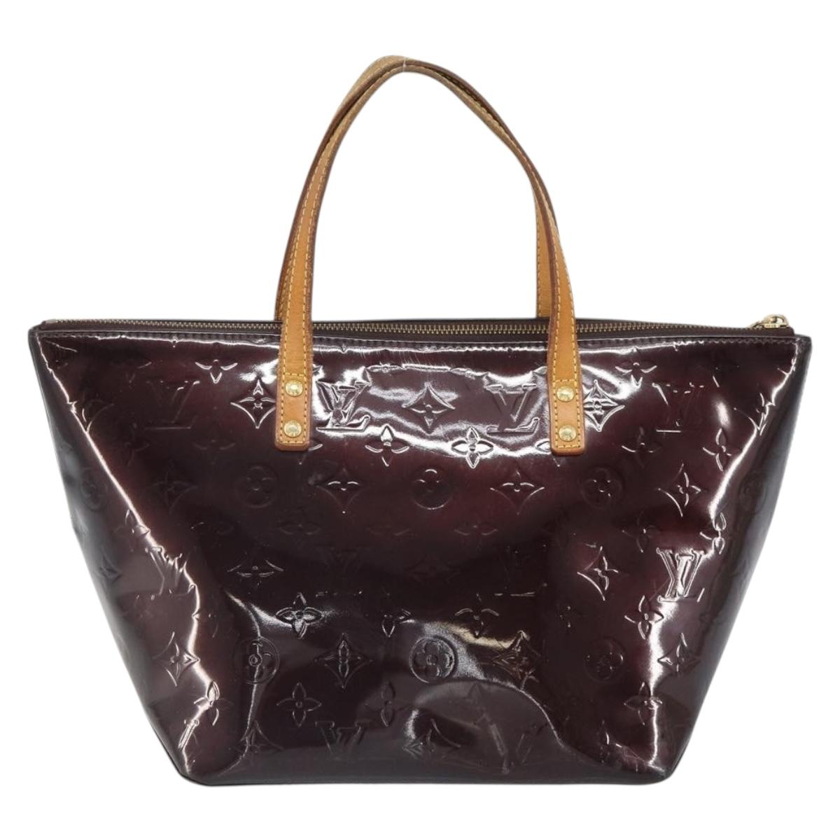 LOUIS VUITTON Monogram Vernis Bellevue PM Hand Bag Amarante M93585 Auth 163665