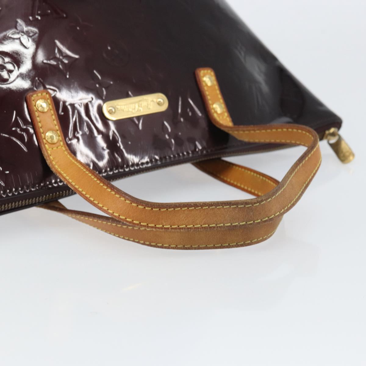 LOUIS VUITTON Monogram Vernis Bellevue PM Hand Bag Amarante M93585 Auth 163665