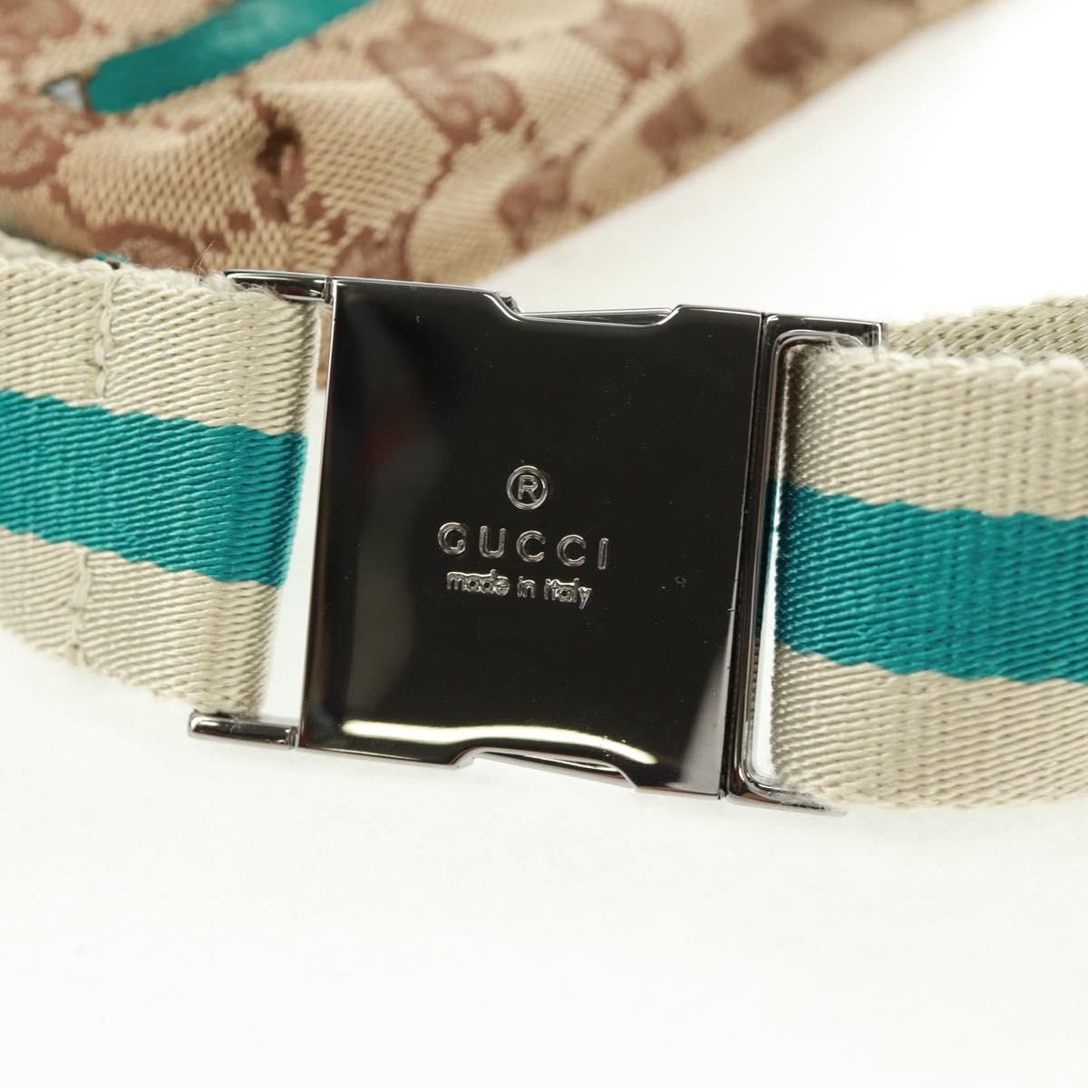 GUCCI GG Canvas Sherry Line Waist bag Beige Silver 28566 Auth 163674