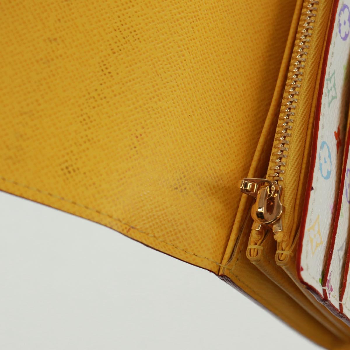 LOUIS VUITTON Multicolor Portefeuille Sarah Wallet White M93532 Auth 163706V