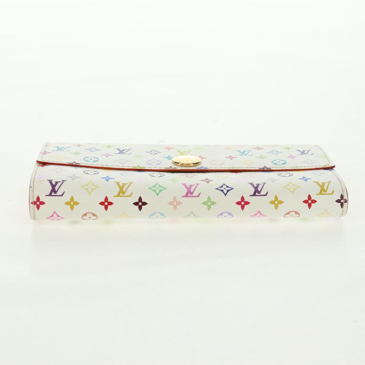 LOUIS VUITTON Multicolor Portefeuille Sarah Wallet White M93532 Auth 163706V